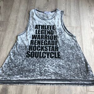 Soulcycle burnout tank top white gray black
